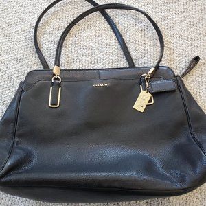 Black Leather Coach Handbag